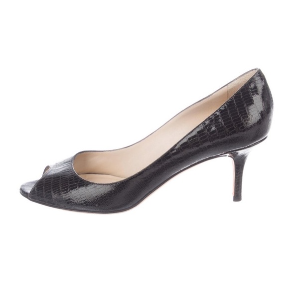 Jimmy Choo Embossed Leather Pumps; Size 8.5; Black - Picture 2 of 5